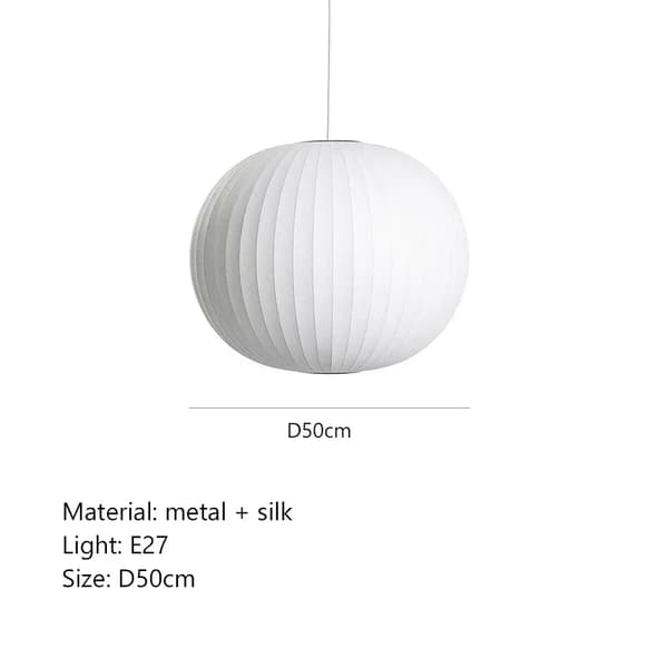 Takpendellampa, Silkeslampskärm, E27-fäste,D50cm, Ingen glödlampa