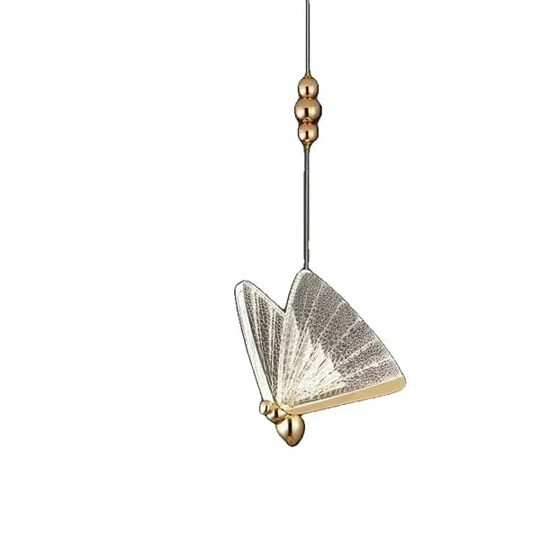 Butterfly Kranse, Justerbar Ophængningsledning, LED Lyskilde, Egnet til Forskellige Værelser,3-farvet lys, 1 hoved Hvid D24cm