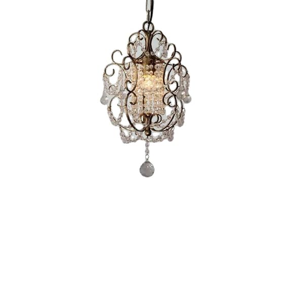 Kristallkrona, D28*H43cm, Järn + Kristall, E27 Ljuskälla,Varm Ljus, 28X43CM, Antik Silver