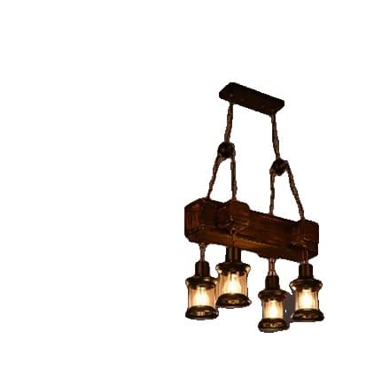 Loftlampe, Forskellige Stile, Legering og Træ, Vintage Design,Stil E, Inklusive pære