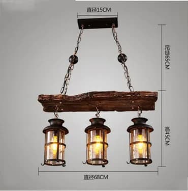 Taklampa, olika stilar, legering och trä, vintage design,Inklusive glödlampa, Stil C