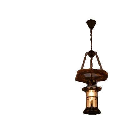 Loftlampe, Forskellige Stile, Legering og Træ, Vintage Design,Stil B, Inklusive pære