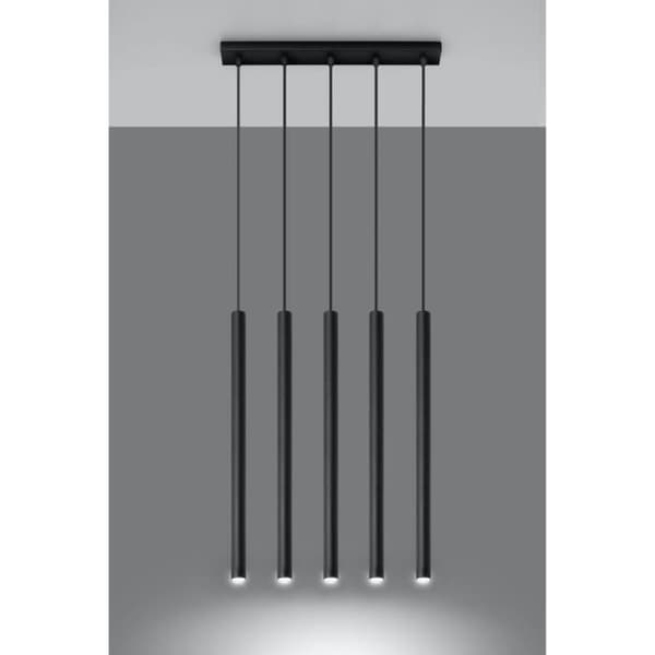 PASTELO 5 Pendellampa Modern SPOT Boho Design för sovrum Vardagsrum Trappa Hall - Svart