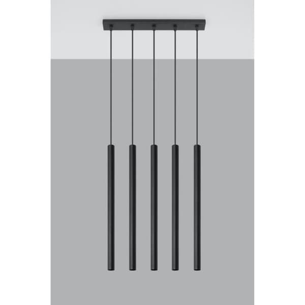 PASTELO 5 Pendellampa Modern SPOT Boho Design för sovrum Vardagsrum Trappa Hall - Svart