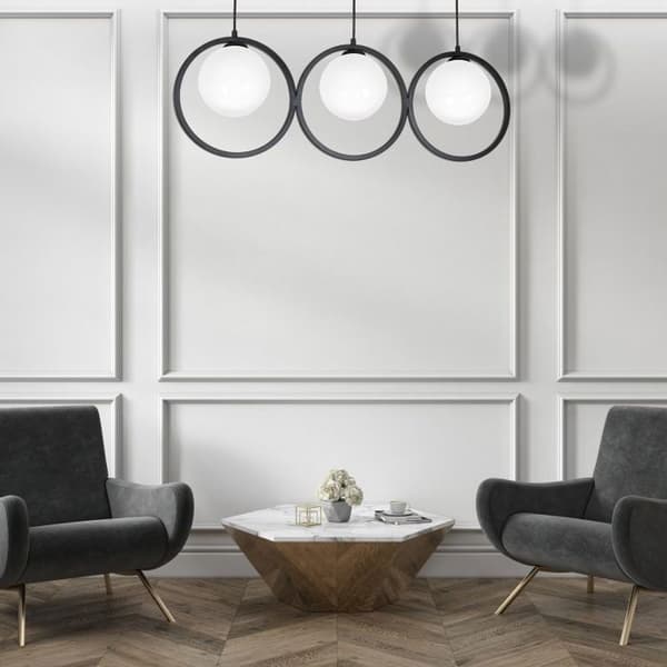 Lustre - hängande Domoletti SUSPENSION KONYA 3XE14 SVART/VIT