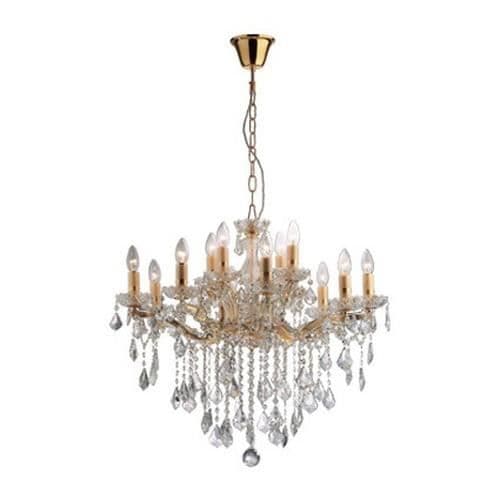 Ideal Lux FLORIAN SP12, Salong, Guld, IP20, Yta, Glas, Metall, 12 lampa(r)