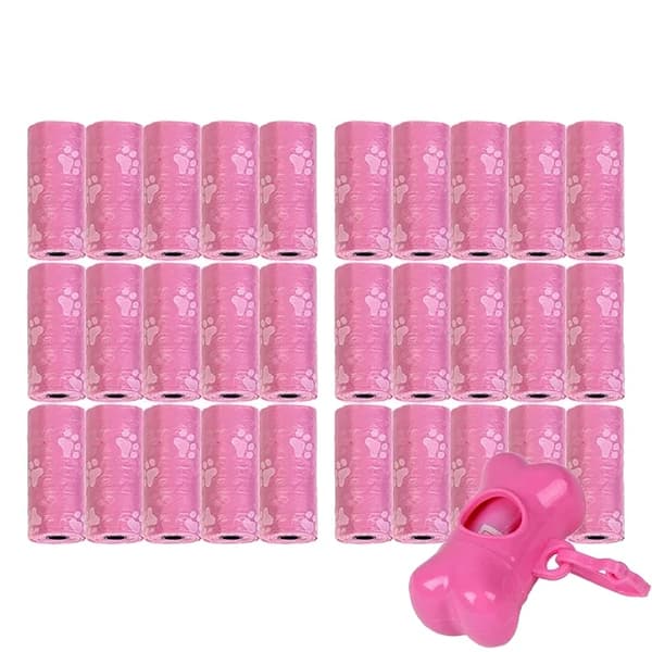 Hundbajspåsar, läckagesäkra, lätt att ta ut,Rosa