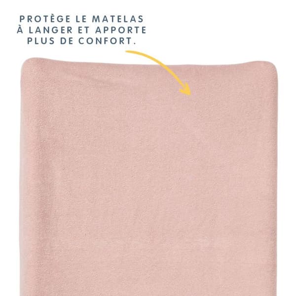 Elastiskt skötunderlägg - BABYCALIN - Rosa - 50x71cm - Svamp 80% bomull 20% polyester