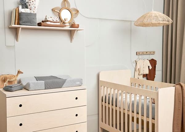 Meyco Baby Knit Basic skötbäddsskydd - grå melange - 50x70cm