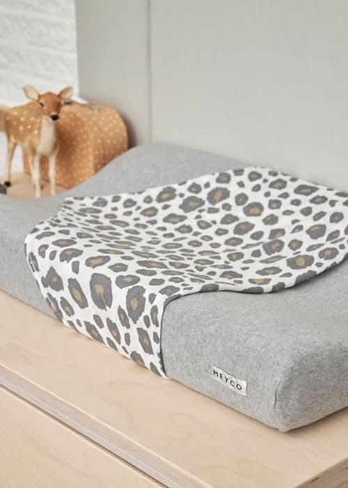 Meyco Baby Knit Basic skötbäddsskydd - grå melange - 50x70cm