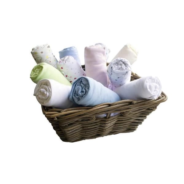 Babylagen - DOMIVA - Pakke med 2 - Jersey - Oeko-Tex - Hvid/Sky - 70 x 140 cm