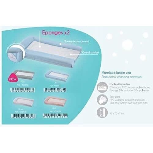 PVC-matta + 2 avtagbara svampar 42x70cm - vit