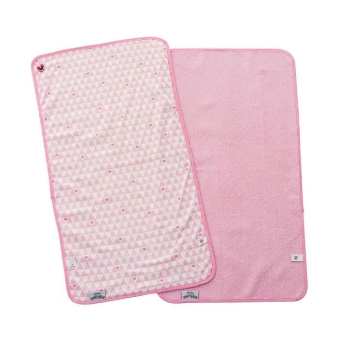 BABYTOLOVE Sæt med 2 skiftende håndklæder Pink Heart