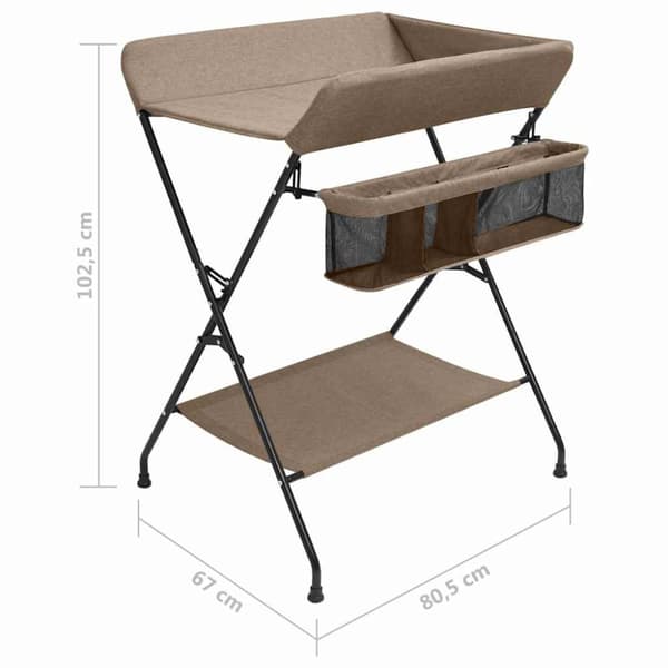 vidaXL Skötbord taupe järn