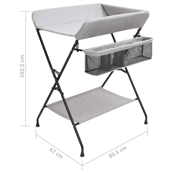 vidaXL puslebord jern lysegrå