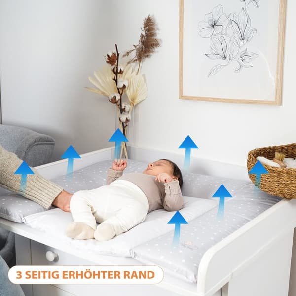Skötunderlägg skötmatta baby 75 x 72 cm - skötunderlägg skötmatta vattentät skötunderlägg mjuk grå