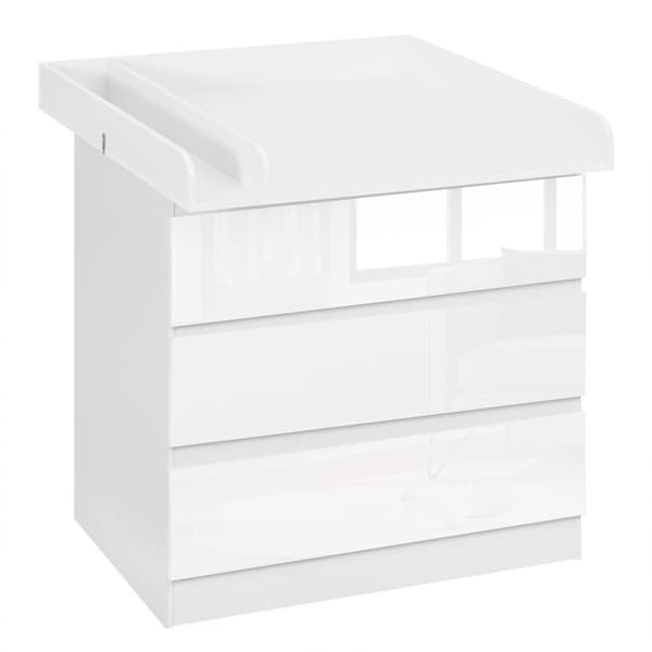 Rootz babyskifteløsning - Nursery nødvendighed - Bleglæde - Babypleje Essential - Hvid og blank - Pladsbesparende design - Kompakte dimensioner