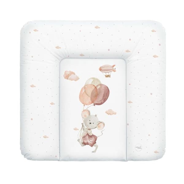Ceba Baby Tjock tvättbar skötmatta - Mus, 75x72 cm - Öko-Tex certifierad, Vattentålig