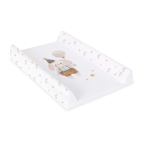 Ceba Baby Tjock, tvättbar, ultra lätt skötmatta - Födelsedagskanin, 70x50 cm - Öko-Tex certifierad, vattentålig