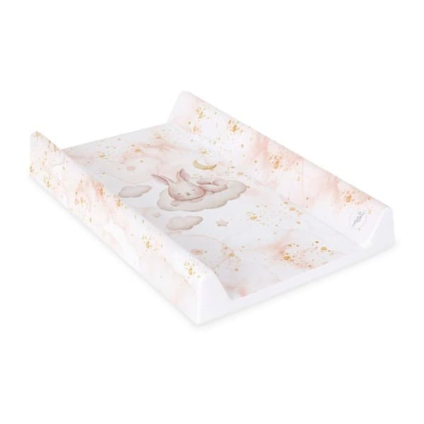 Ceba Baby Tjock tvättbar skötmatta ultra lätt - Sömnig kanin, 70x50 cm - Certifierad Öko-Tex, Vattentålig