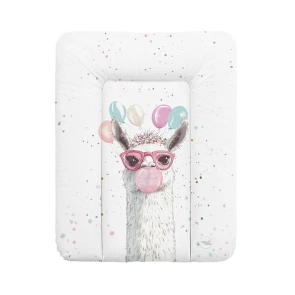 Ceba Baby Tjock skötmatta tvättbar - Galen lama, 50x70 cm - Öko-Tex certifierad, Vattentät