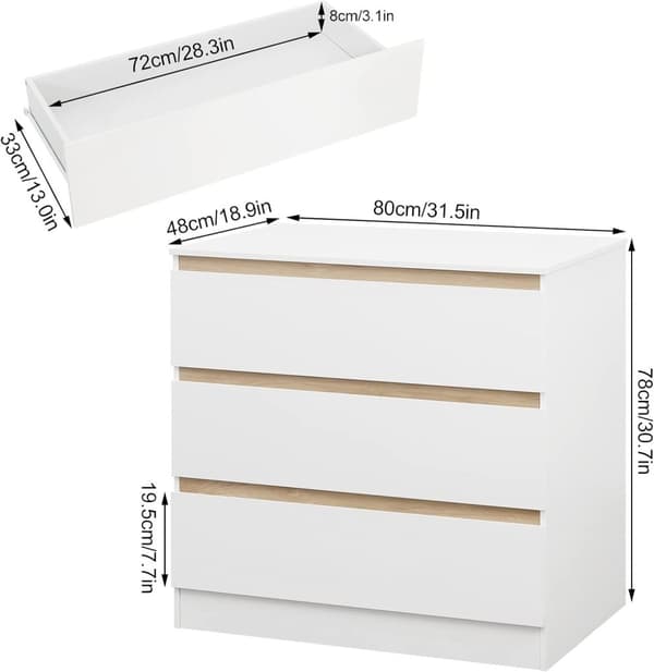 Rootz 2-in-1 vauvan hoitopöytä - lastentarhan lipasto - Säilytysyksikkö - Mukava korkeus - Turvallinen muotoilu - Runsaasti säilytystilaa - 80 cm x 48