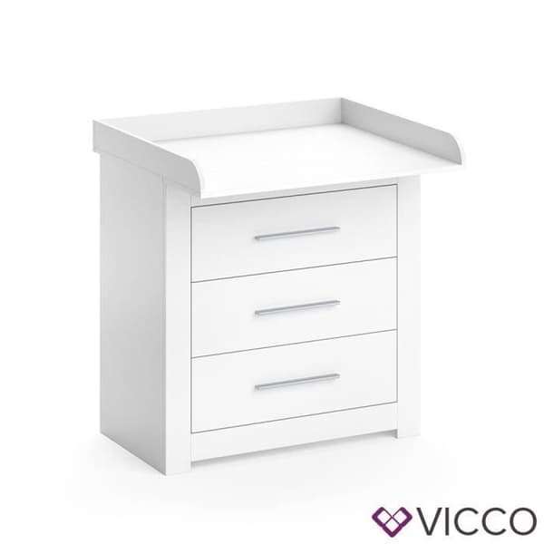 Vicco MIRO skötbord, skötbyrå med plan, sköthylla, byrå, lådor