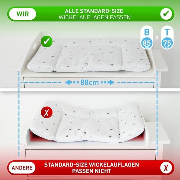 FLIPLINE Skötbord för IKEA HEMNES Byrå - Vägg- och Byråsäkerhet - Tillbehör