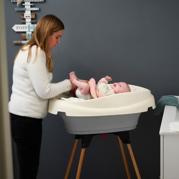 Skötbord och badkarspaket - THERMOBABY - VASCO - Puderrosa - 2 i 1