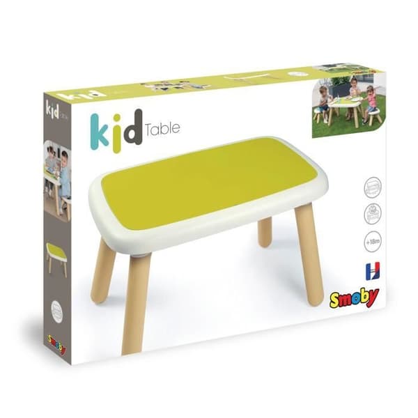 SMOBY - KID Grönt barnbord - Anti UV - 4 barn - Tillverkat i Frankrike