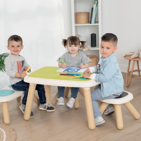 SMOBY - KID Grönt barnbord - Anti UV - 4 barn - Tillverkat i Frankrike