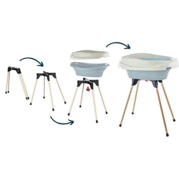 Skötbord och badkarspaket - THERMOBABY - VASCO - Charm Grey - 2 i 1