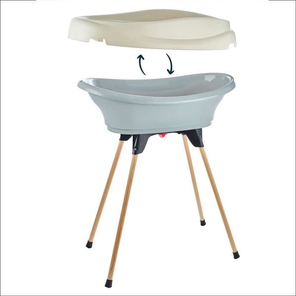 Skötbord och badkarspaket - THERMOBABY - VASCO - Charm Grey - 2 i 1