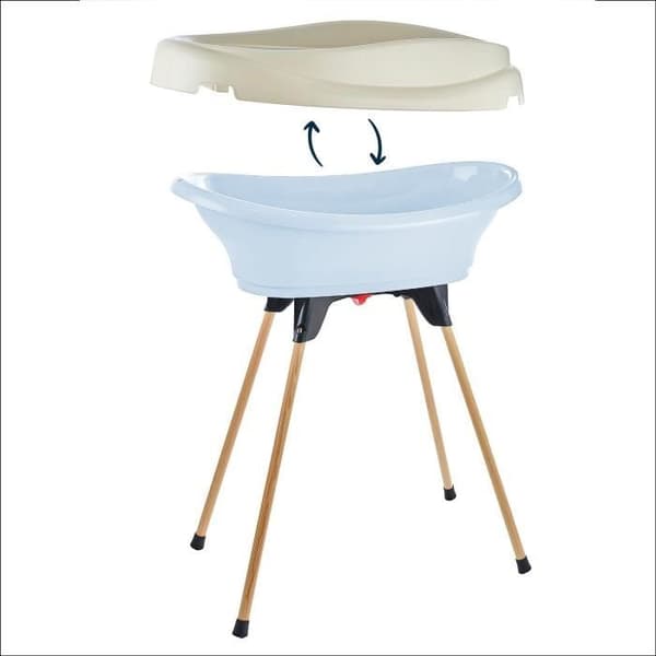Skötbord och badkarspaket - THERMOBABY - VASCO - Fleur Bleue - 2 i 1