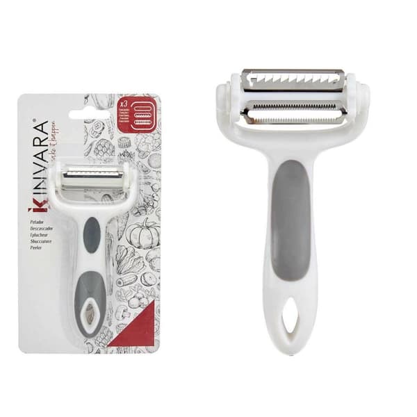 Potatisskalare Kinvara CK51327 Vit Grå Rostfritt stål polypropen TPR 12 x 3 x 22 cm 3 i 1 (12 antal)