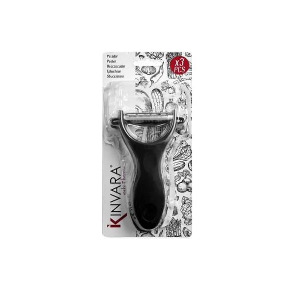 Frukt- och grönsaksskalare Kinvara 86886 Svart Rostfritt stål Set (12 antal)