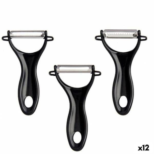 Frukt- och grönsaksskalare Kinvara 86886 Svart Rostfritt stål Set (12 antal)