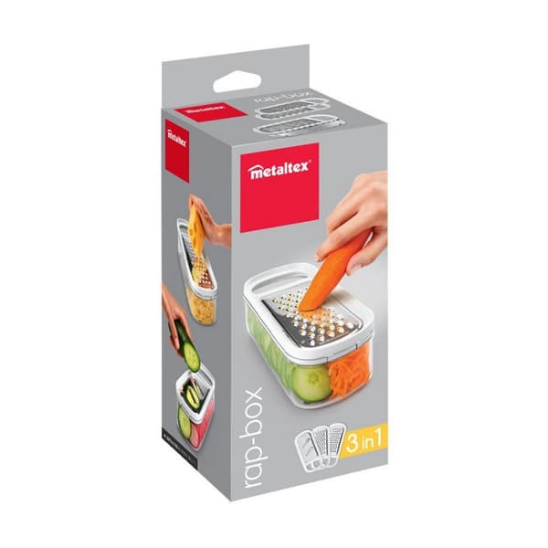 Rivejern med beholder Metaltex Rap-Box 3-i-1 ABS Akryl (21 cm)