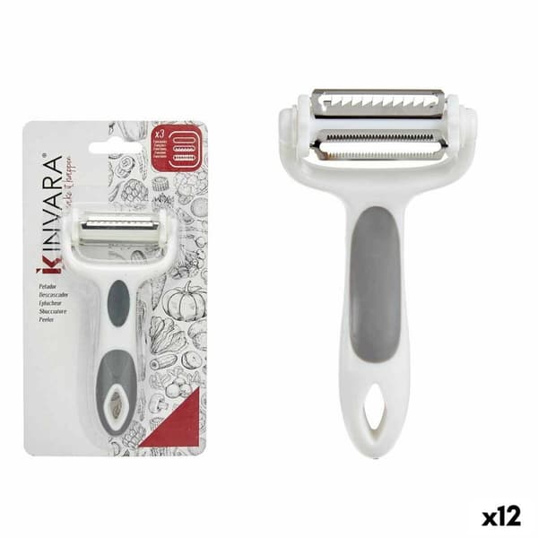 Potatisskalare Kinvara CK51327 Vit Grå Rostfritt stål polypropen TPR 12 x 3 x 22 cm 3 i 1 (12 antal)