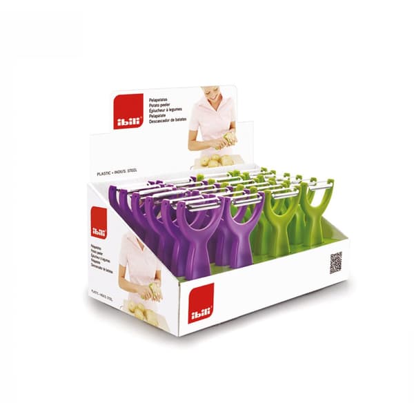 Frukt- och grönsaksskalare Ibili 14,5 cm Grön Rostfritt stål Plast