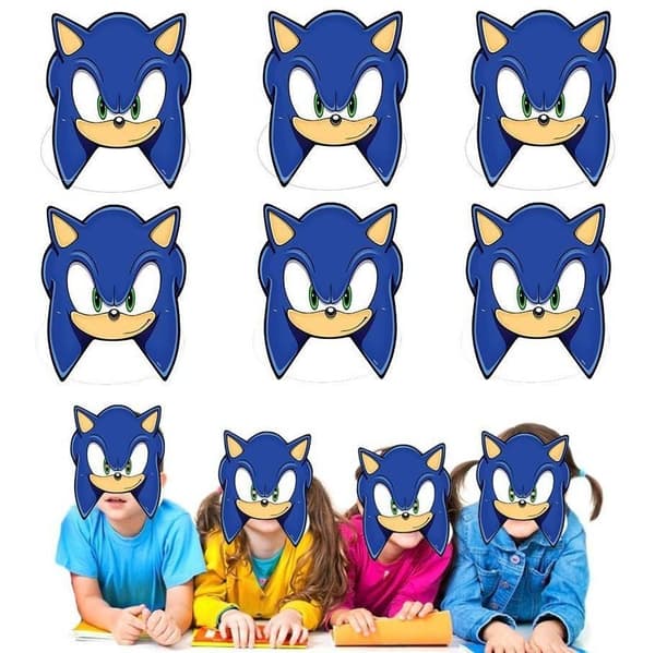 Sonic Masker 6 stk Børnefester Party Mask