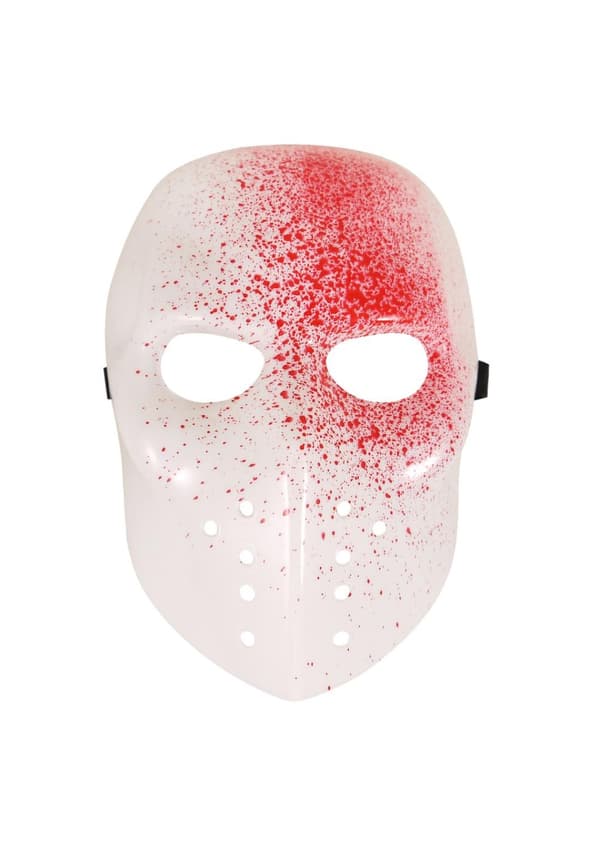 Valkoinen jääkiekkomaski veriroiskeilla halloween kauhu jason