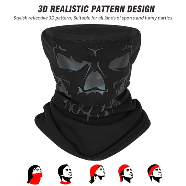 Bandana Mask Ansiktsmaske Halsvarmer Vindtett Balaclava - Svart