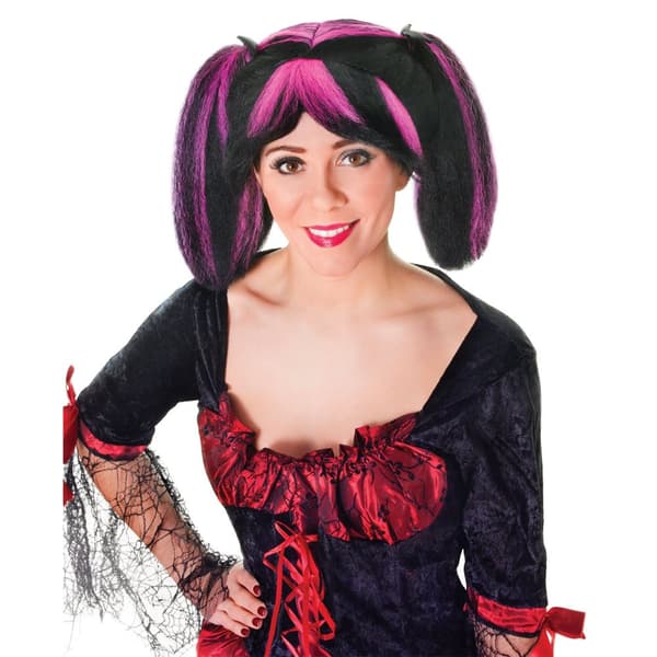 Bristol Novelty Unisex voksen steampunk paryk til voksne Black/Pink One Size