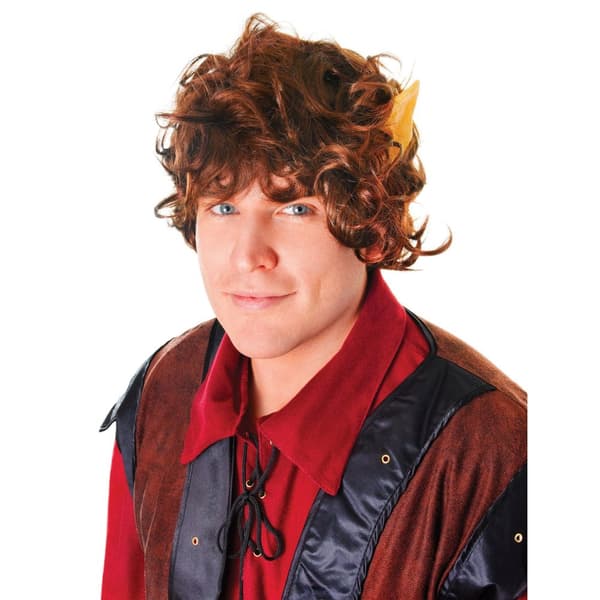 Bristol Novelty Mens Curly Mop Wig With Pointy Ears Brown One Size