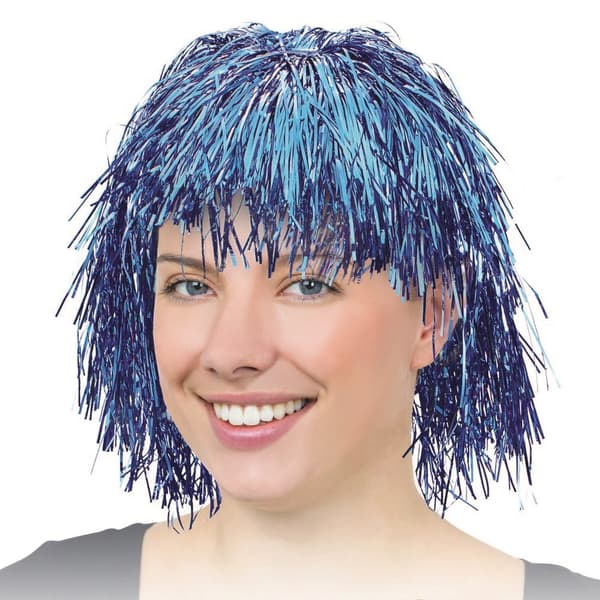 Bristol Novelty Unisex paryk med flitter Blue One Size