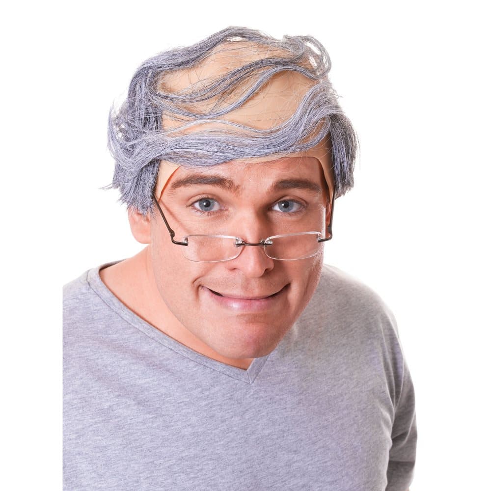 Bristol Novelty Peruk för nästan flintskallig man för män