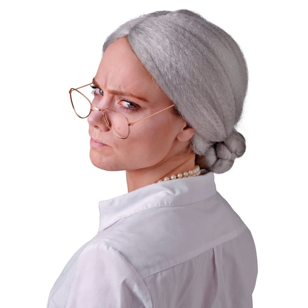Bristol Novelty Kvinnor/Ladies Granny Bun Peruk
