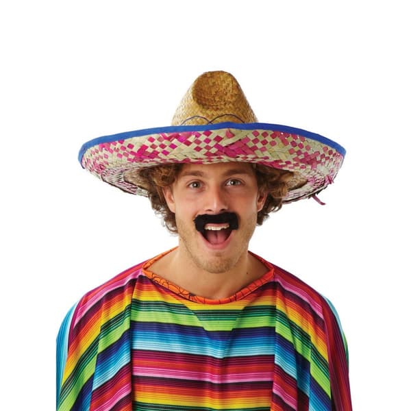 Bristol Novelty Desperado overskæg til mænd Black One Size