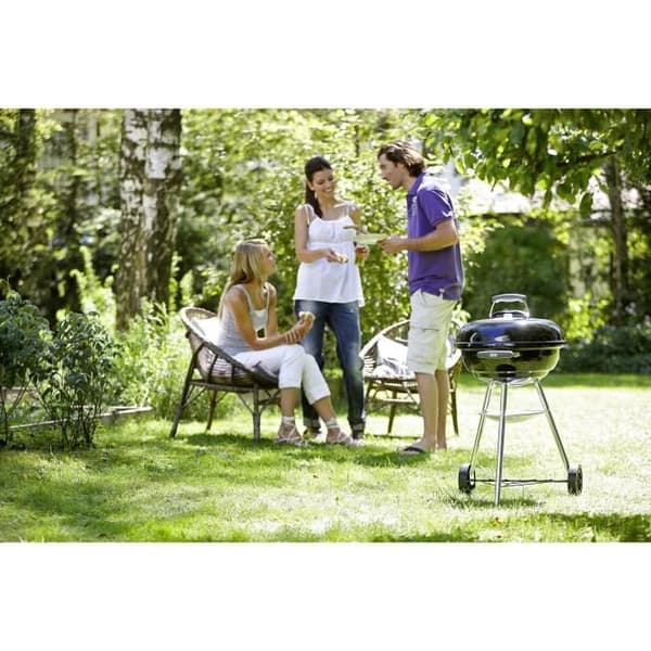 WEBER Kompakti hiiligrilli vedenkeittimellä Ø47 cm - Kromiteräs - Musta